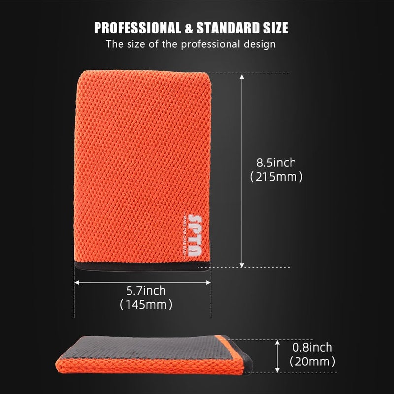 SPTA قفاز تنظيف الطين من SPTA، قطعة واحدة، قفاز غسيل بطين ناعم، قفاز ممحاة الطين لتنظيف السيارات، قفاز تنظيف الطين للسيارات يزيل الأوساخ بسرعة من الطلاء والزجاج والعجلات والمزيد - CHMLG01 - Image 2